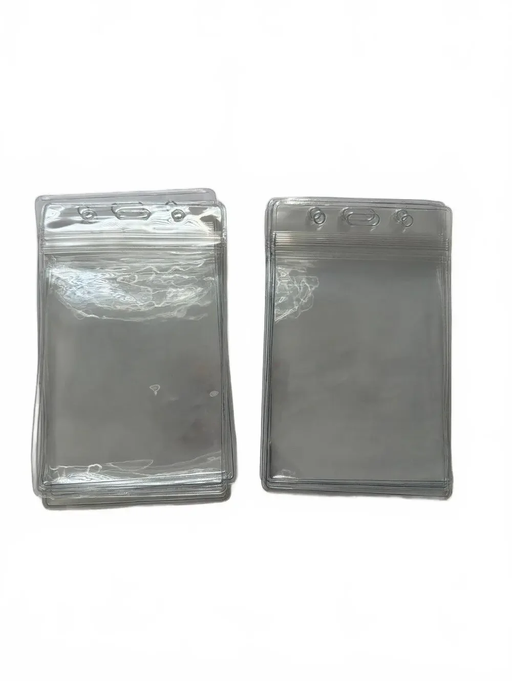 Clear Plastic Badge Holders with Holes  3x4 inches Lot of 10